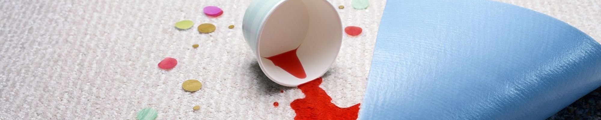 cups spilled on carpet from Capitol Carpet in Dalton, GA